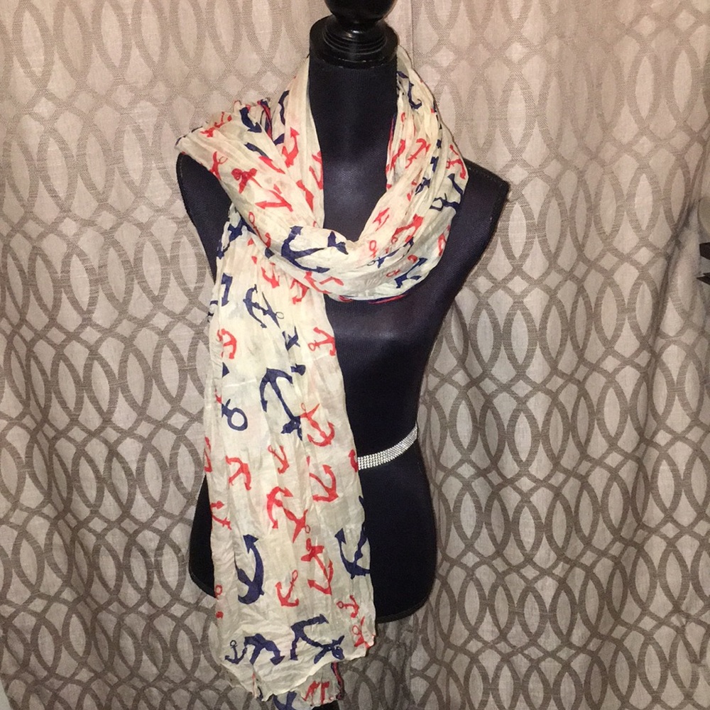 NEW Nautical Anchor Print scarf